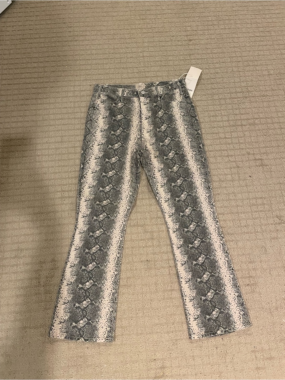 MotherSnake Print Women's Jeans - Black & Cream